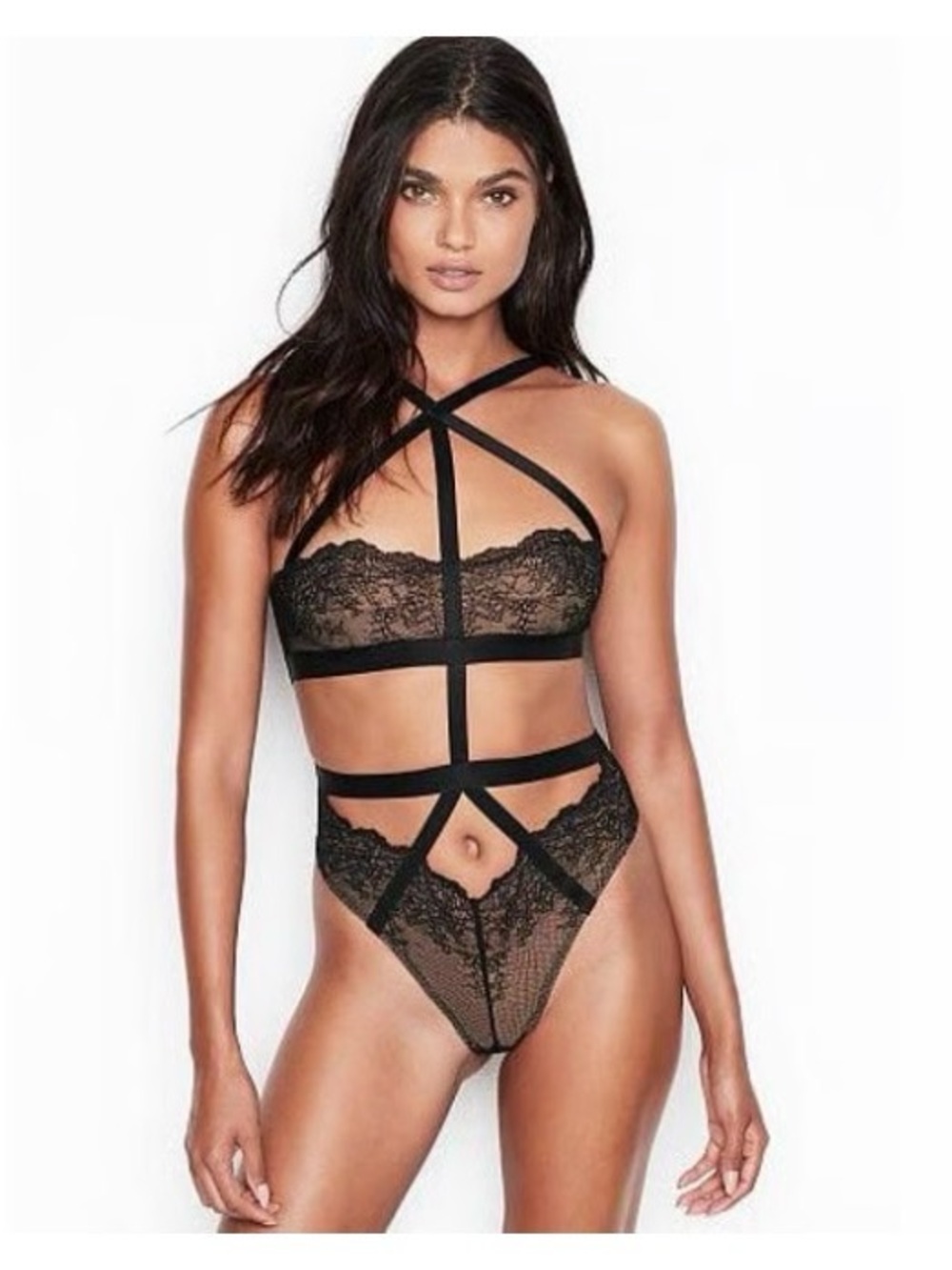 Victoria’s Secret Black Strappy Teddy NWOT